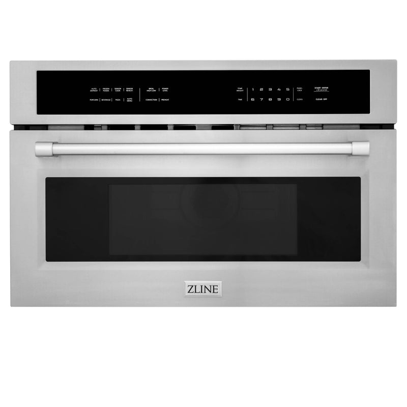 ZLINE 5-Piece Appliance Package - 30-Inch Induction Range, Wall Mount Range Hood, French Door Refrigerator, Dishwasher, and 30-Inch Microwave Oven in Stainless Steel