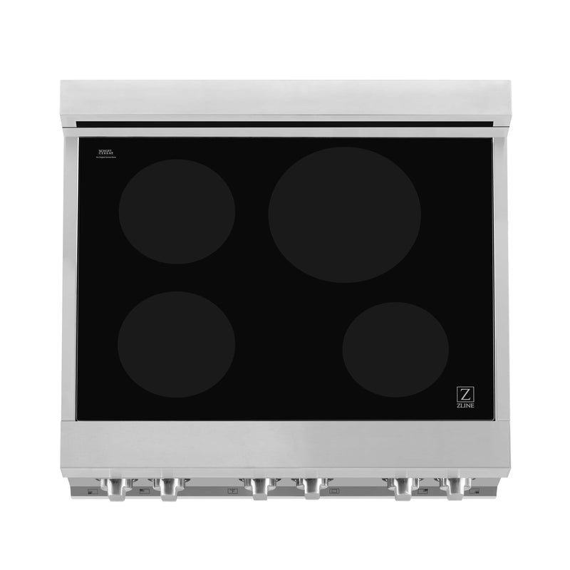 ZLINE 2-Piece Appliance Package - 30-Inch Induction Range and Wall Mount Range Hood in Stainless Steel