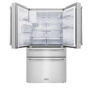 ZLINE 3-Piece Appliance Package - 48-Inch Gas Range, Refrigerator with Water Dispenser, and Dishwasher in Stainless Steel
