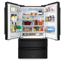 ZLINE 3-Piece Appliance Package - 48-Inch Gas Range, Refrigerator, and Dishwasher in Black Stainless Steel