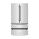 ZLINE 4-Piece Appliance Package - 48-Inch Gas Range, Hood, Refrigerator, and Dishwasher in Stainless Steel
