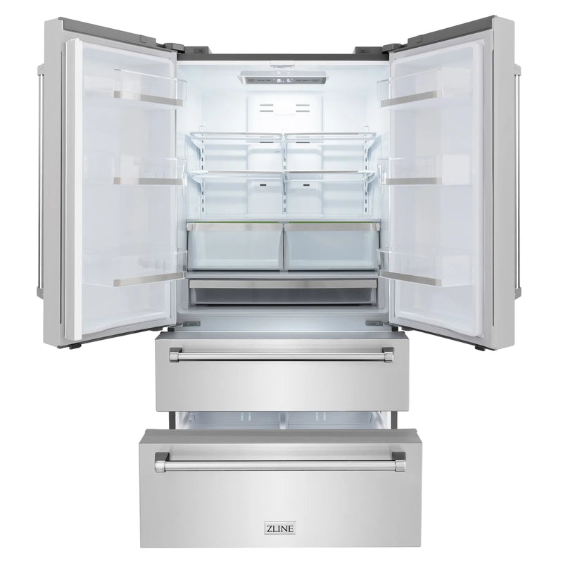 ZLINE Appliance Package - 48-Inch Dual Fuel Range, Refrigerator, Range Hood, Microwave Drawer, Tall Tub Dishwasher and Beverage Fridge (6KPR-RARH48-MWDWV-RBV)