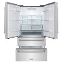 ZLINE 4-Piece Appliance Package - 48-Inch Gas Range, Hood, Refrigerator, and Dishwasher in Stainless Steel