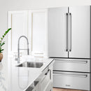 ZLINE 5-Piece Appliance Package - 30-Inch Paramount Induction Range, Wall Mount Range Hood, 36-Inch French Door Refrigerator, Dishwasher, and 30-Inch Microwave Drawer in Stainless Steel