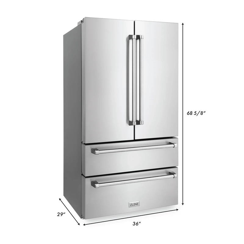 ZLINE Appliance Package - 48-Inch Dual Fuel Range, Refrigerator, Range Hood, Microwave Drawer, Tall Tub Dishwasher and Wine Cooler in Stainless Steel (6KPR-RARH48-MWDWV-RWV)