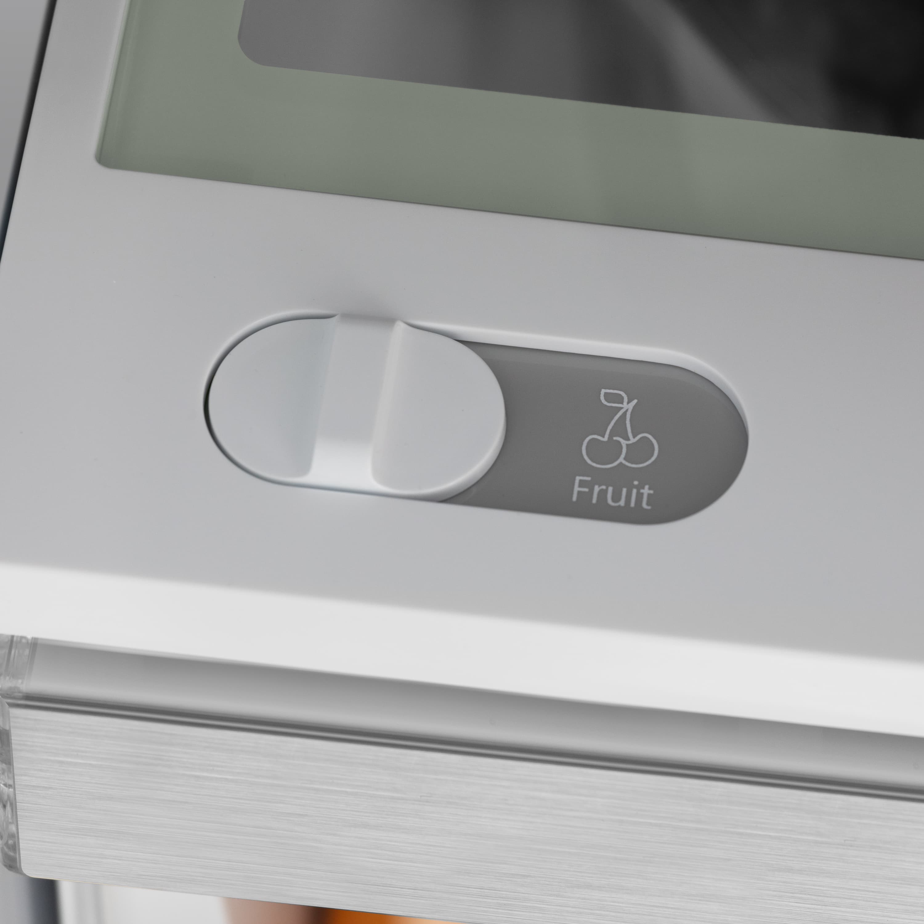 Refrigerator produce drawer with Fruit control button