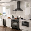 ZLINE 3-Piece Appliance Package - 36 in. Rangetop, Wall Oven, & Wall Mount Range Hood in Black Stainless Steel