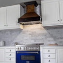 ZLINE 2-Piece Appliance Package - 36-inch Dual Fuel Range with Blue Gloss Door and Convertible Vent Range Hood in Stainless Steel (2KP-RABGRH36)