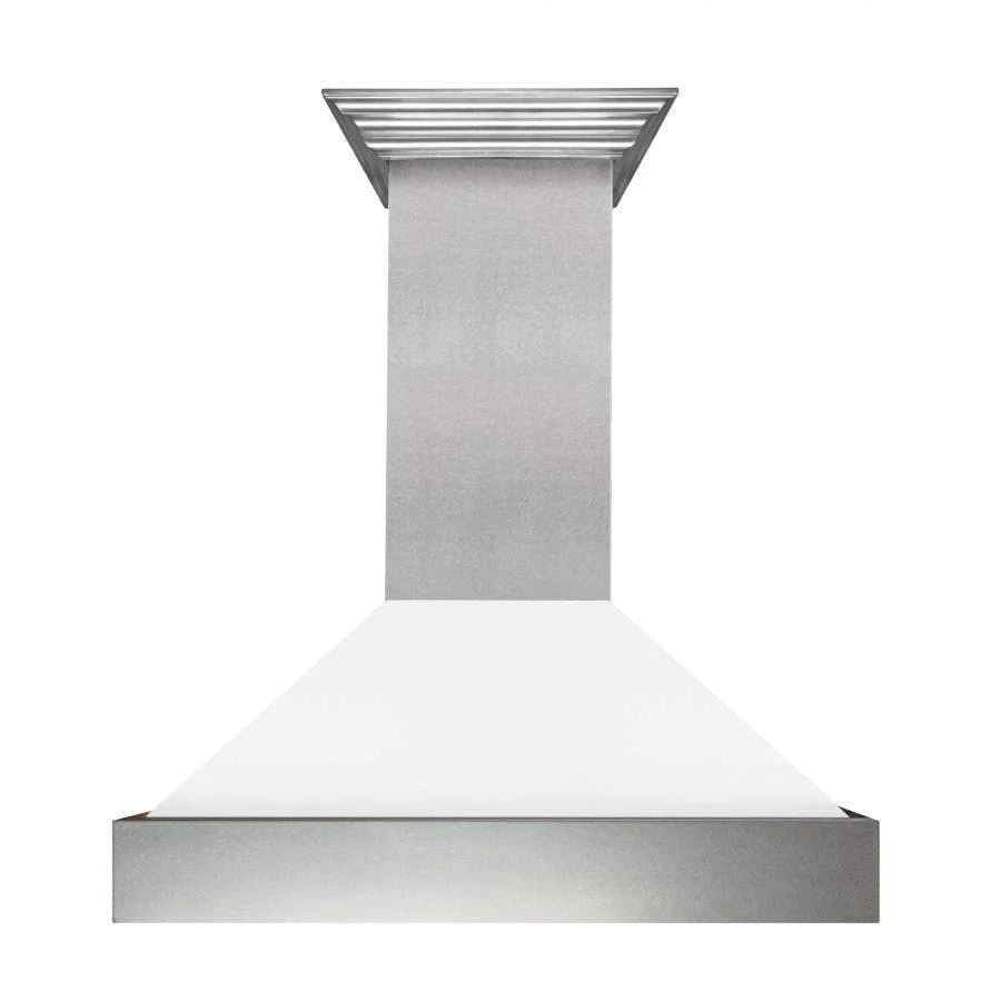 Stainless steel range hood chimney with flared top vent