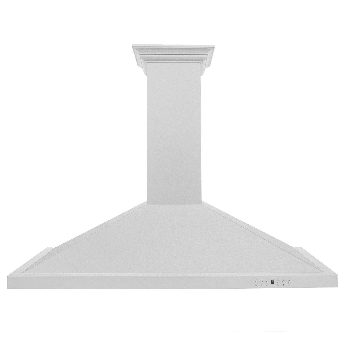 Stainless steel convertible range hood with low-profile flared canopy