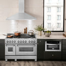 ZLINE 3-Piece Appliance Package - 48-Inch Rangetop, Wall Mount Range Hood, Double Wall Oven in Satin Stainless Steel (3KP-RTSRH48-AWD)