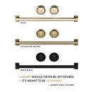 ZLINE 4-Piece Appliance Package - 36-Inch Dual Fuel Range, Hood, Refrigerator, and Dishwasher in Stainless Steel with Champagne Bronze Accents