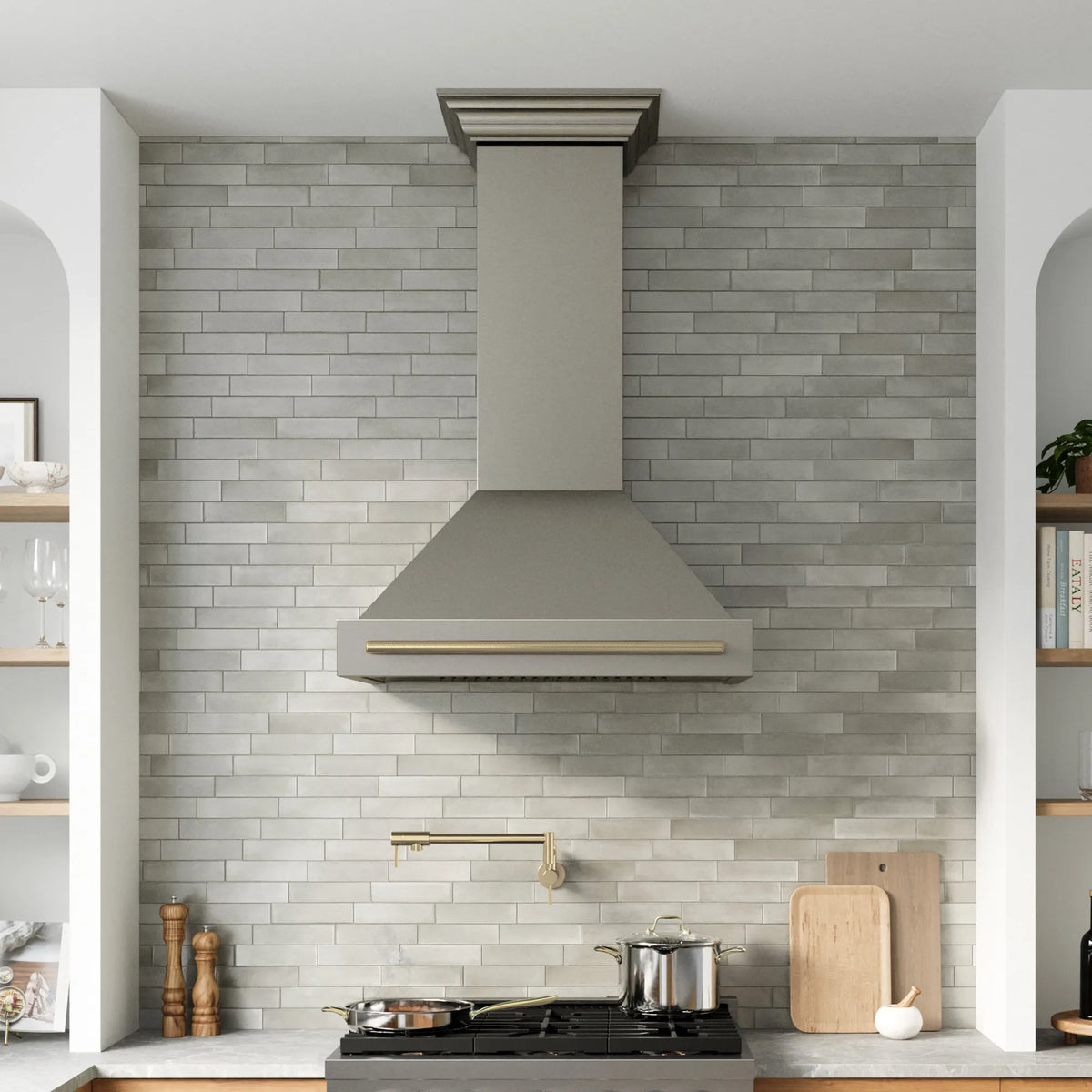 ZLINE Autograph Edition 36-Inch Wall Mount Range Hood Helix Handle in Champagne Bronze