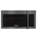 ZLINE 30-Inch 1.5 cu. ft. Over the Range Microwave in Black Stainless Steel with Traditional Handle and Set of 2 Charcoal Filters (MWO-OTRCFH-30-BS)