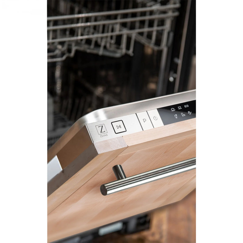 ZLINE 24-Inch Top Control Dishwasher in Unfinished Wood with Modern Style Handle (DW-UF-24)