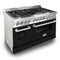 ZLINE 48-inch Legacy Series Dual Fuel Range with Black Matte Door (RA-BLM-48)