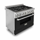 ZLINE 36-inch Legacy Series Dual Fuel Range with Black Matte Door (RA-BLM-36)