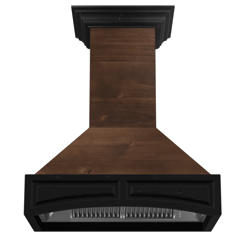 ZLINE 30-Inch Wooden Wall Mount Range Hood in Antigua and Walnut - Includes Dual Remote Motor (321AR-RD-30)