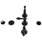 Kingston Brass Victorian Three-Handle Bidet Faucet with Brass Pop-Up, Matte Black (KB320AL)