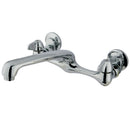Kingston Brass Proseal Double-Handle Wall-Mount Bridge Kitchen Faucet, Polished Chrome (KF200)