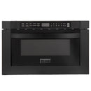 ZLINE 5-Piece Appliance Package - 30-Inch Gas Range, Refrigerator with Water Dispenser, Convertible Wall Mount Hood, Microwave Drawer, and 3-Rack Dishwasher in Black Stainless Steel (5KPRW-SGRBRH30-MWDWV)