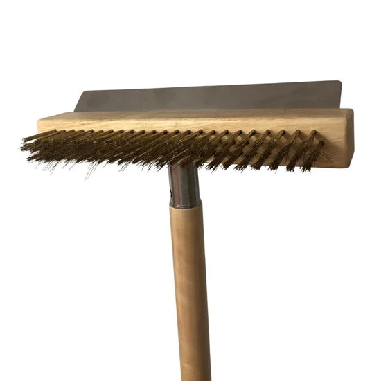 WPPO 36-Inch Pizza Oven Brush with Wooden Handle and Stainless Steel Scraper (WKBA-36W)