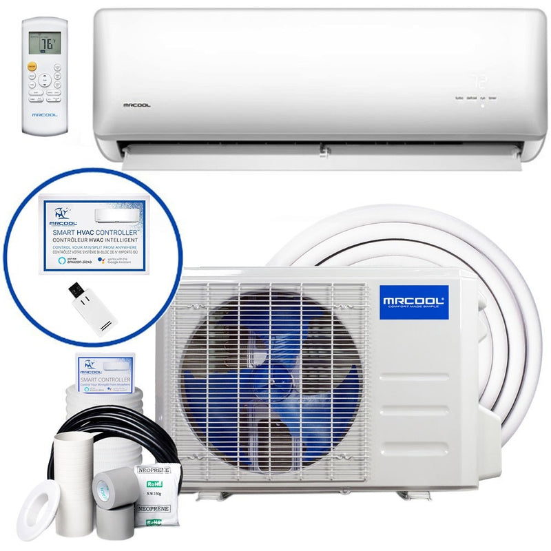 MRCOOL  Olympus Hyper Heat 18K BTU, 1.5 Ton, 20 SEER Heat Pump Condenser & Wall Mount Air Handler with Enhanced WiFi (Works with Alexa and Google Assistant) (O-HH-18-HP-230E)