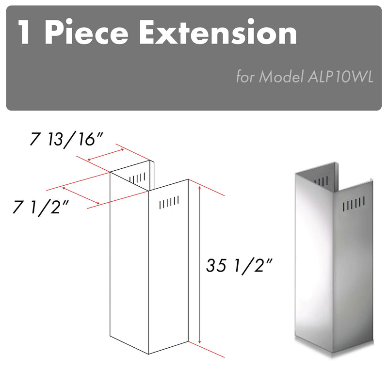 ZLINE 1-Piece 36-Inch Chimney Extension for 9 ft. to 10 ft. Ceilings (1PCEXT-ALP10WL)