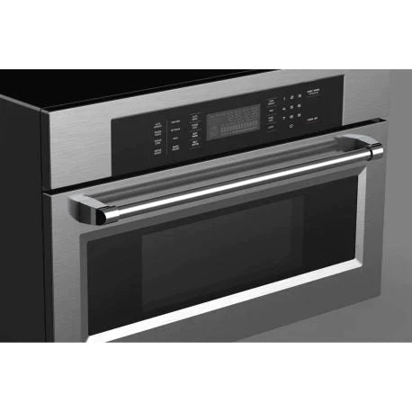 Kucht 5-Piece Appliance Package - 30-Inch Gas Range, Refrigerator, Wall Mount Hood, Dishwasher, & Microwave Oven in Stainless Steel