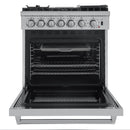 Forno 4-Piece Appliance Package - 30-Inch Dual Fuel Range with Air Fryer, Refrigerator, 24-Inch Microwave Oven, & 3-Rack Dishwasher in Stainless Steel