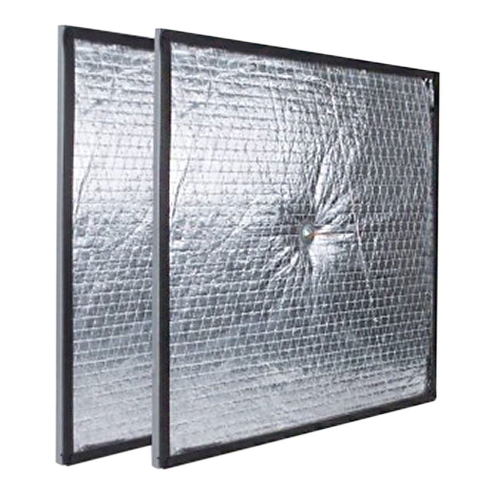 MRCOOL downflow kit panels with reflective foil mesh screens, two-piece set
