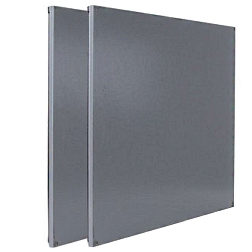 Downflow kit panel pair in dark gray, flat metal housing