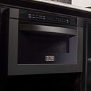 ZLINE 5-Piece Appliance Package - 30-Inch Gas Range, Refrigerator with Water Dispenser, Convertible Wall Mount Hood, Microwave Drawer, and 3-Rack Dishwasher in Black Stainless Steel (5KPRW-SGRBRH30-MWDWV)