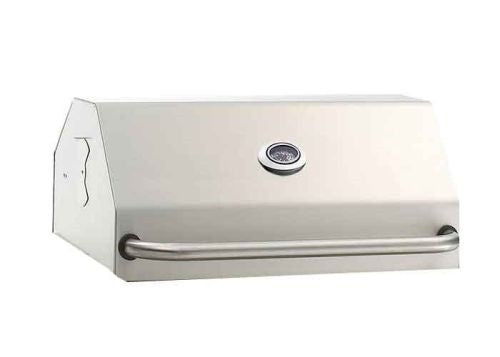 Smoker hood for charcoal grills with round vent dial and front opening