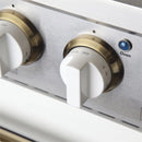 Kucht Signature 30-Inch Gas Range with Convection Oven in White with White Knobs & Gold Handle (KNG301-W-GOLD)