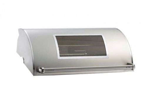 Fire Magic Grills outdoor oven hood with dark magic window and metal latch bar