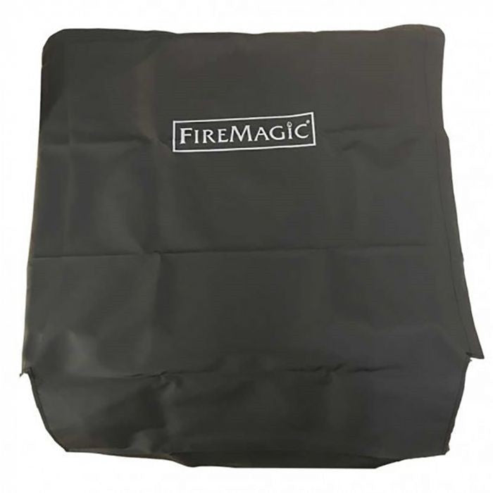 FireMagic vinyl grill cover in dark color with front FireMagic logo patch