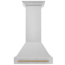 ZLINE Autograph Edition 2-Piece Appliance Package - 30-Inch Dual Fuel Range & Wall Mounted Range Hood in Stainless Steel with Champagne Bronze Trim (2AKP-RARH30-CB)