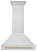 ZLINE Autograph Edition 2-Piece Appliance Package - 36-Inch Dual Fuel Range and Wall Mounted Range Hood in Stainless Steel with Champagne Bronze Trim (2AKP-RARH36-CB)