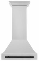 ZLINE Autograph Edition 2-Piece Appliance Package - 30-Inch Gas Range and Wall Mounted Range Hood in Stainless Steel with Matte Black Trim (2AKP-SGRRH30-MB)