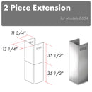ZLINE 2-Piece 36-Inch Chimney Extensions for 10 Ft. to 12 Ft. Ceiling (2PCEXT-8654ST)