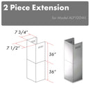 ZLINE 2-Piece 36-Inch Chimney Extension Kit for 10 Ft. to 12 Ft. Ceiling in Stainless Steel (2PCEXT-ALP10WL)