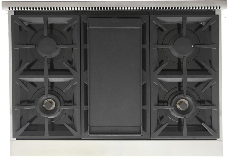 Kucht 36-Inch 6 Burner Gas Rangetop in Stainless Steel with Toxedo Black Knob (KFX369T-K)