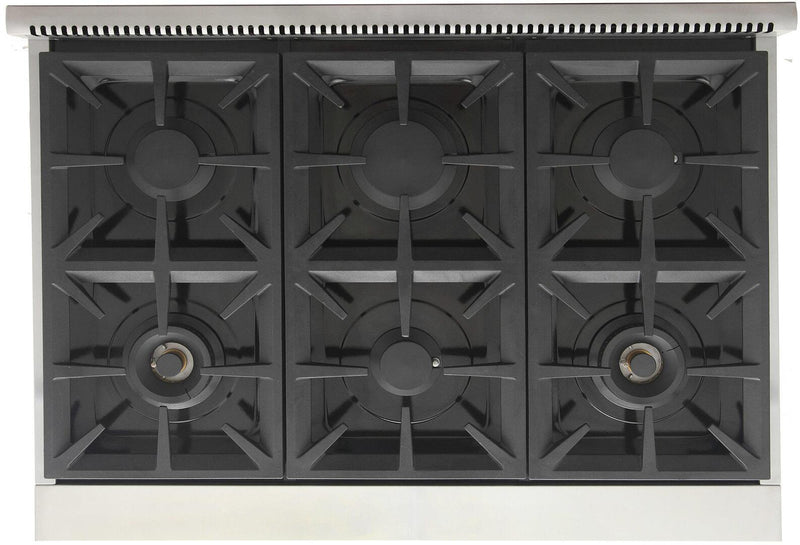 Kucht 36-Inch 6 Burner Gas Rangetop in Stainless Steel with Toxedo Black Knob (KFX369T-K)