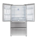 Forno 4-Piece Appliance Package - 30-Inch Dual Fuel Range with Air Fryer, Refrigerator, Wall Mount Hood, & 3-Rack Dishwasher in Stainless Steel
