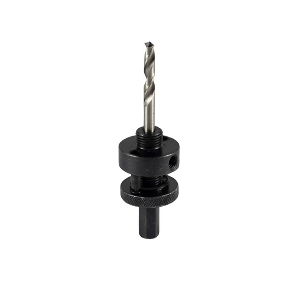 Hole-saw arbor with centering drill bit and locking collar