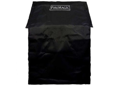 Fire Magic single built-in side burner cover, black fabric with logo patch