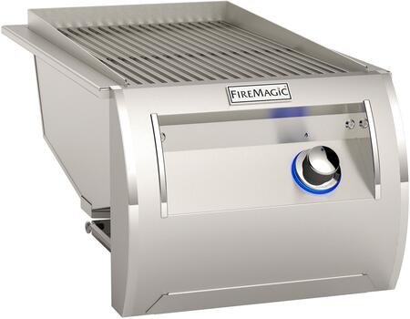 Stainless built-in infrared searing station with vented top and Fire Magic control knob