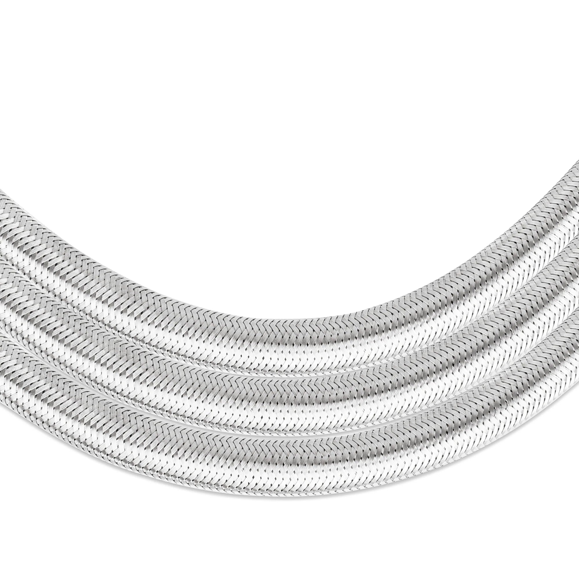 Braided stainless steel propane hose coil with flexible metal braid
