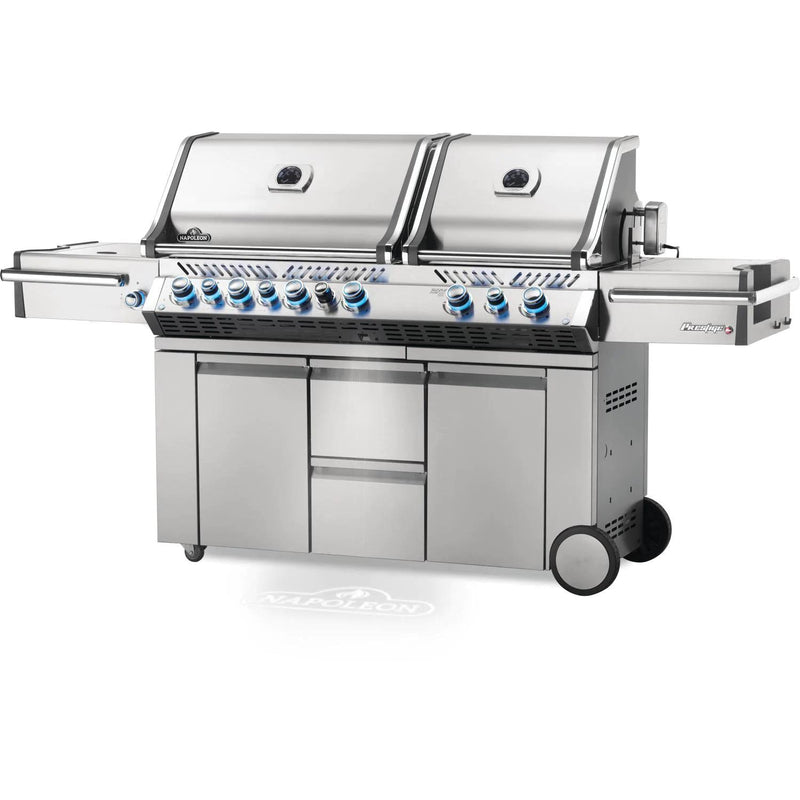 Napoleon 94-Inch Prestige Pro 825 RSBI Natural Gas Grill with Power Side Burner, Infrared Rear & Bottom Burners in Stainless Steel (PRO825RSBINSS-3)